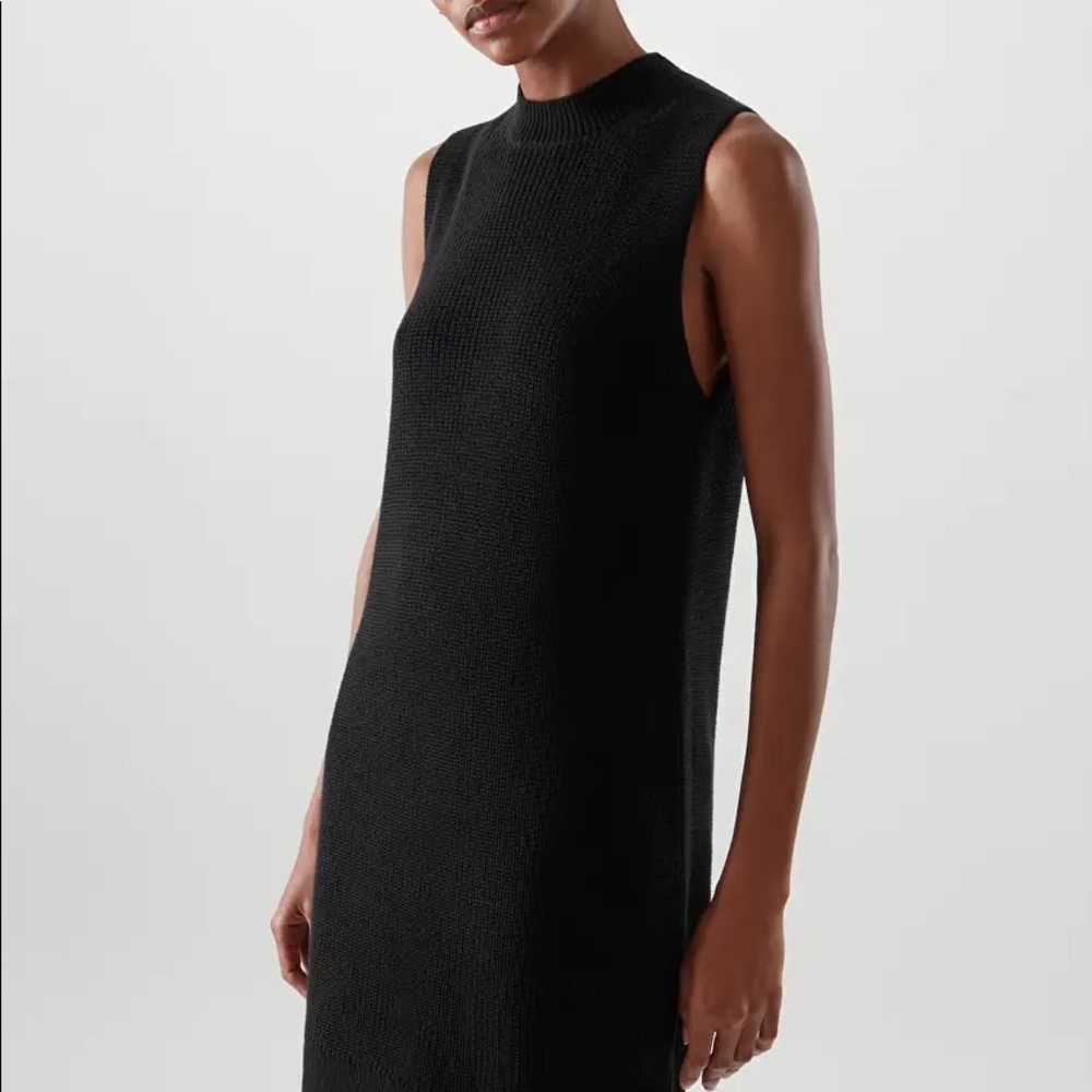 Cos high neck knit dress, black, size S